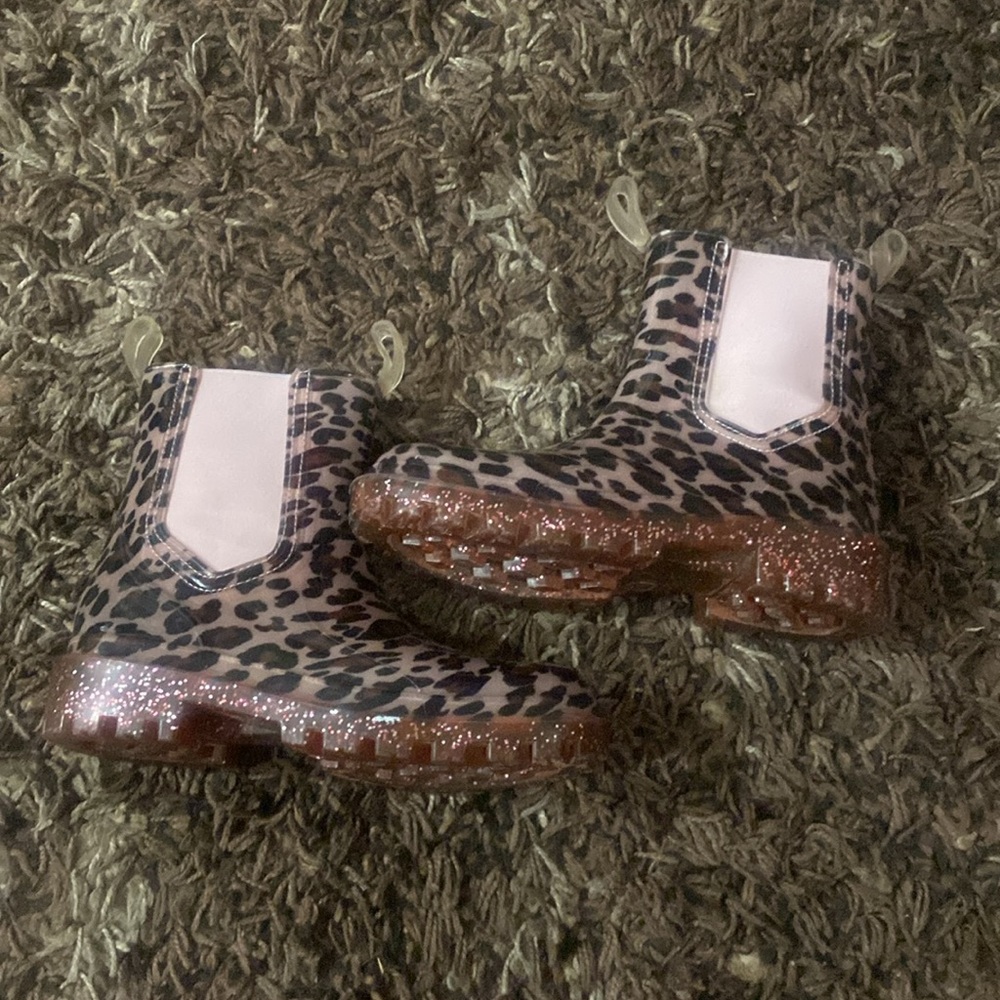 Wonder Nation Pink Leopard Rain Boots